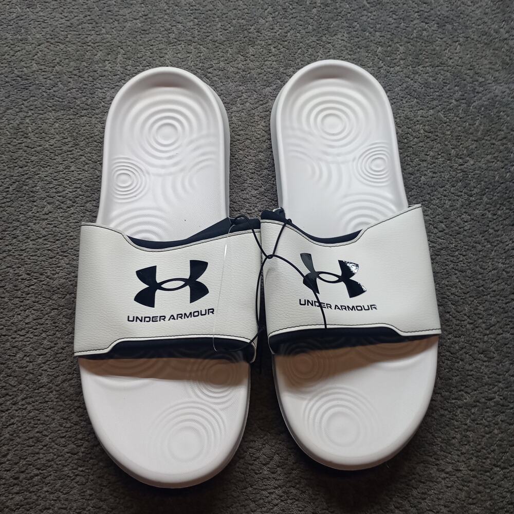 Under Armour Ignite Select Men's Slide Sandals White Size 18 New